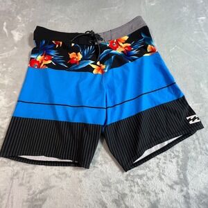 Billabong Taj Burrow Board Shorts Sz 36 Hawaiian Beach Swim Vintage 90s Surfer 
